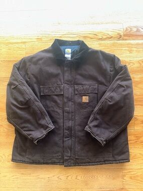 Carhartt Men’s Brown Work Jacket - Insulated Canvas Coat Size 3XL C26 DKB
